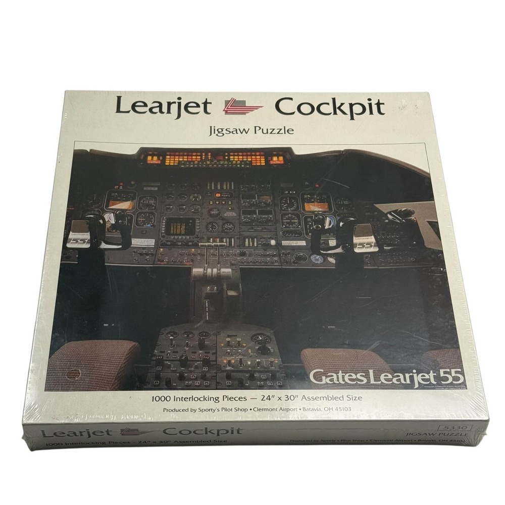 Sporty's Pilot Shop Gates Learjet 55‎ Cockpit 1000 Pieces Puzzle NEW